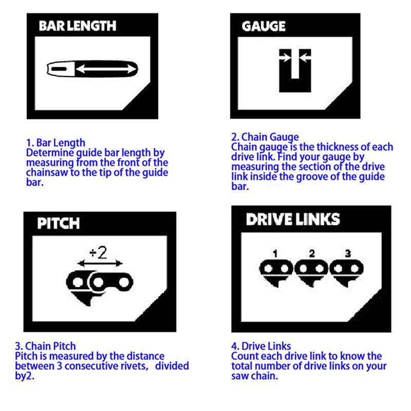 20 Inch Metal Chainsaw Chain 3/8" LP Saw Chain 72 Drive Link Electric Saw Replacement Chainsaw Saw Chain