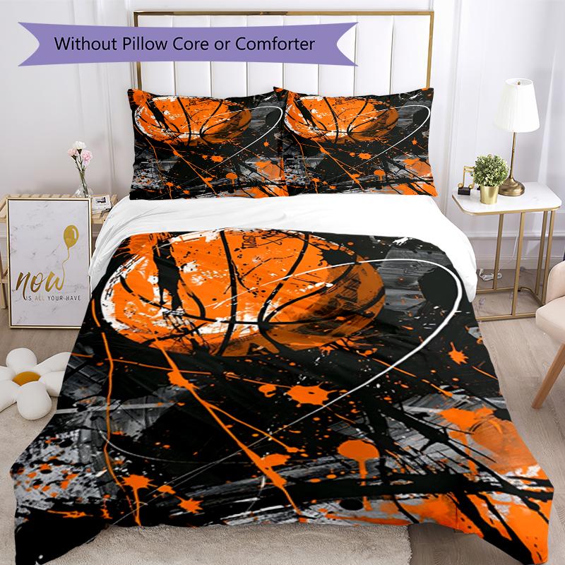 3pcs basketball Bedding Set Duvet Cover Closure Includes 1 Duvet Cover & 2 Pillowcases, Soft and Comfortable for All Seasons.