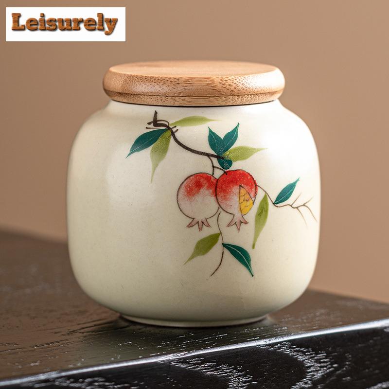 250 мл расписанный вручную гранатовый чайный ящик-органайзер влагостойкие контейнеры для хранения ручной работы чайная коробка украшение для чайного сервиза