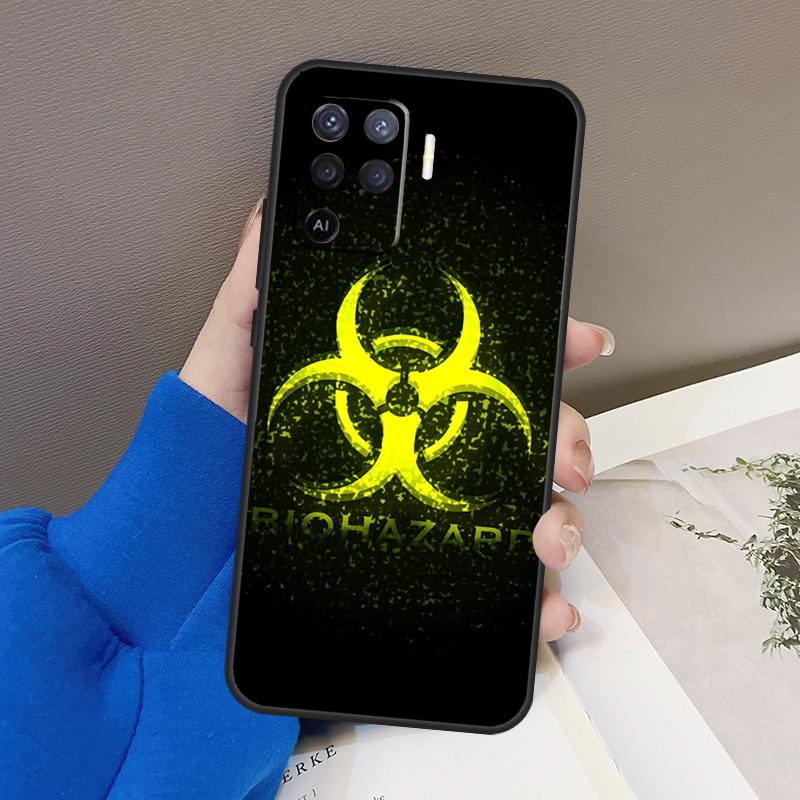 Biohazard Symbol Case For Oppo A77 A57 A17 A60 A80 A40 A74 A54 A94 A78 A98 A18 A38 A58 A96 A76 A16 A15 A5 Pro