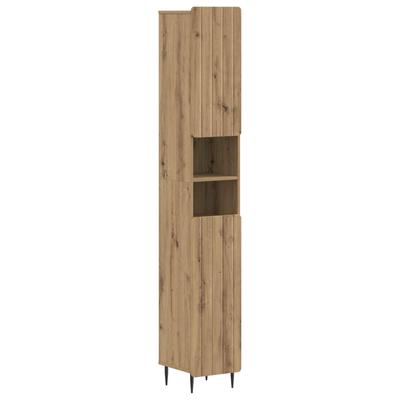 Bathroom Cabinet with Open Shelf ZWOLLE Artisan Oak