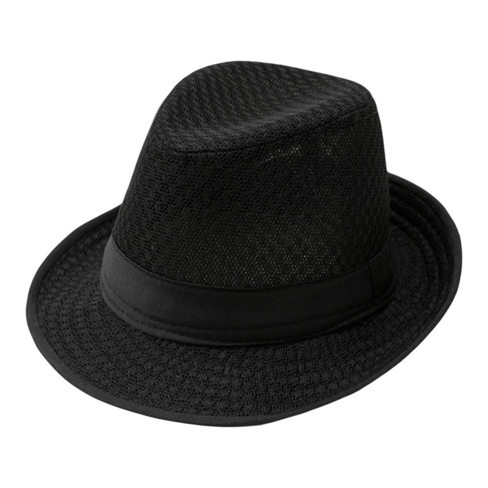 Mesh Western Cowboy Hat Breathable Jazz Fedora Hats New Roll Brim Cowgirl Cap Outdoor Riding