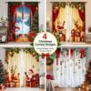 2pcs DIY Merry Christmas Curtains Polyester Happy Curtain Set Christmas Curtain Set  Home Decor