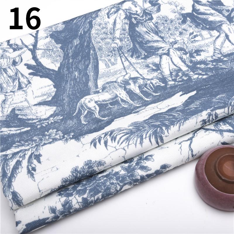 100 см x 145 см Ткань с цветочным принтом в пасторальном стиле, полиэстер, искусственный лен, ткань для самостоятельного изготовления диванной подушки, скатерти, обивки подушек