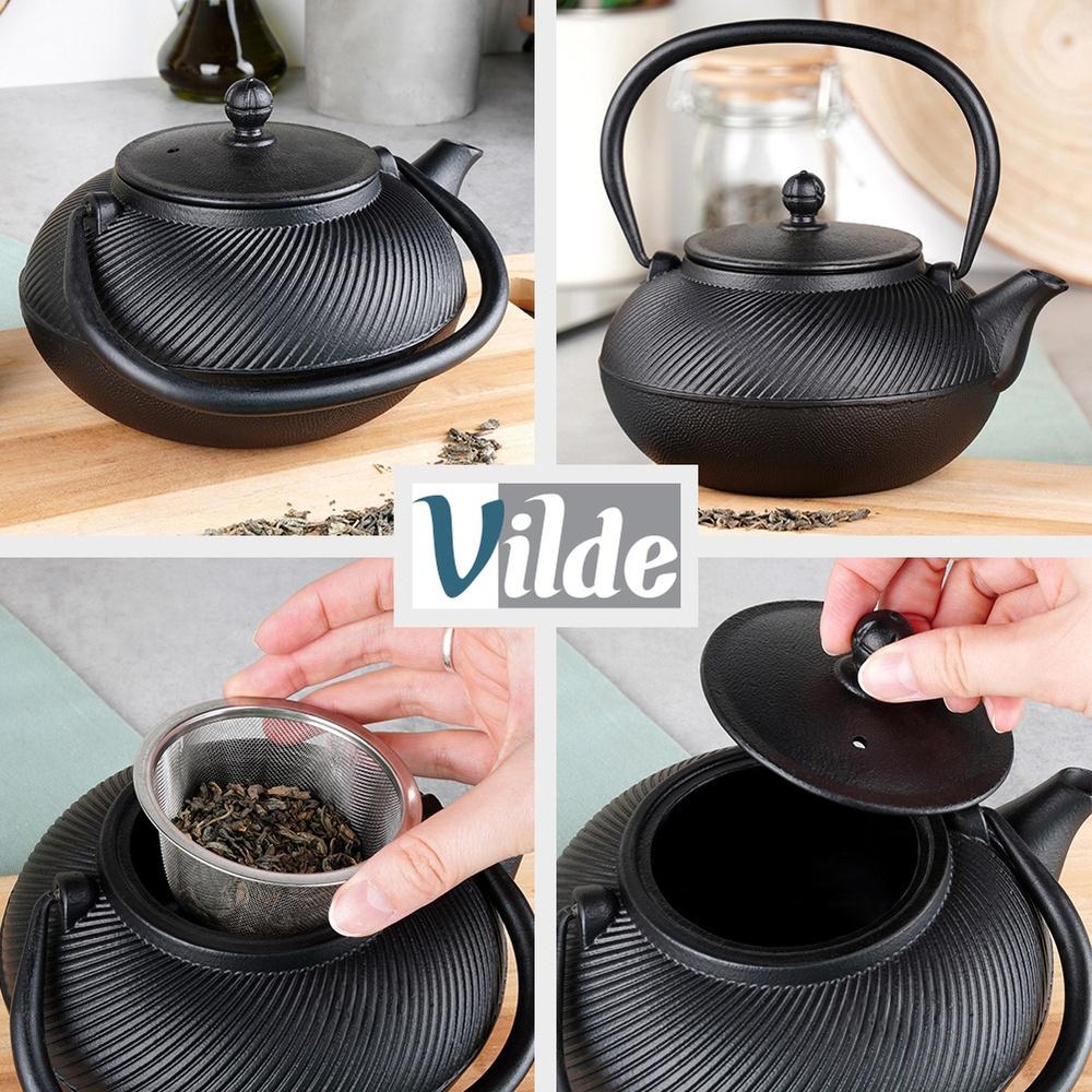 Enameled Cast Iron Tea Kettle With Infuser And Cups Cast Line 1 L / 60 Ml, 8 Pcs.