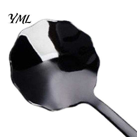 Safe Baby Feeding Utensils 304 Stainless Steel Lace Dessert Spoon, Coffee Stirring Spoon Cutlery for Kids, Metal Teaspoon Home Kitchen Cafe