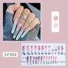 24PCS/SET Quick Nails Flower Diamond Manicure Long Ballet False Nails Waterproof Wearable Ready-made Nail Stickers