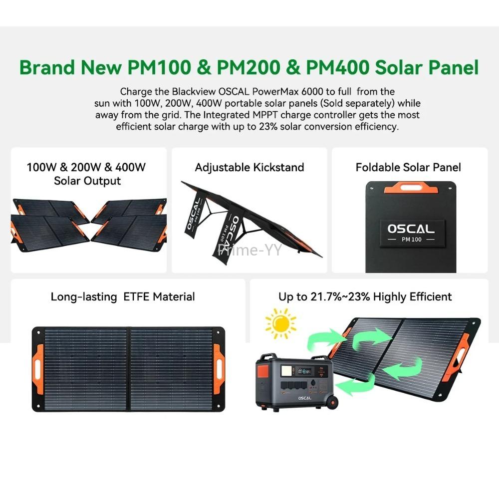 Oscal PowerMax6000 Power Station, 3600Wh LiFePO4 Battery, 14 Outlets, Dual Voltage Output, APP Control,Better Mobility & BMS