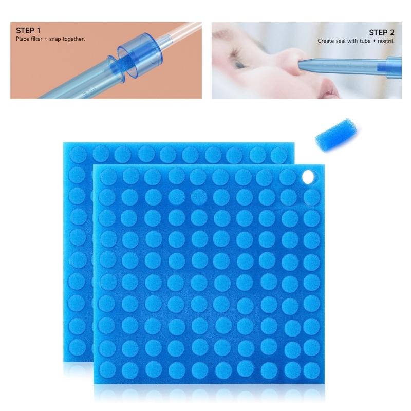 Pack of 200 Replacement Nasal Aspirator Sponges Safe Nasal Aspirator Hygiene Sponges Nasal Filters Set for Infant Use