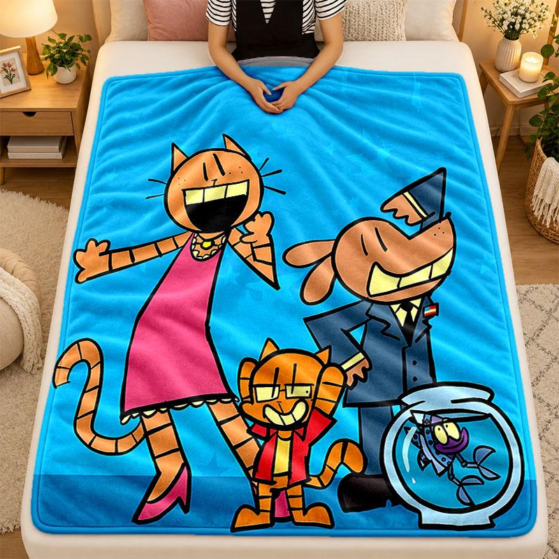 Flannel BlanketDog Man Warm Soft Throw Blanket for Indoor Sofa Bed Living Room Use