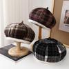 Ретро берет в клетку 2025 - Унисекс шляпа художника для осени/зимы, Теплая и модная