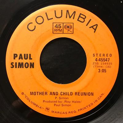 7-дюймовая пластинка PAUL SIMON PAUL SIMON Mother And Child Reunion 445547 COLUMBIA 1972 Канада Рок Б/у