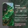 Потрясающий чехол из закаленного стекла с изумрудным узором для Huawei Nova 13 Pro 12 11 SE 10 P60 P50 P40 Mate 40 50 60 Защитная крышка