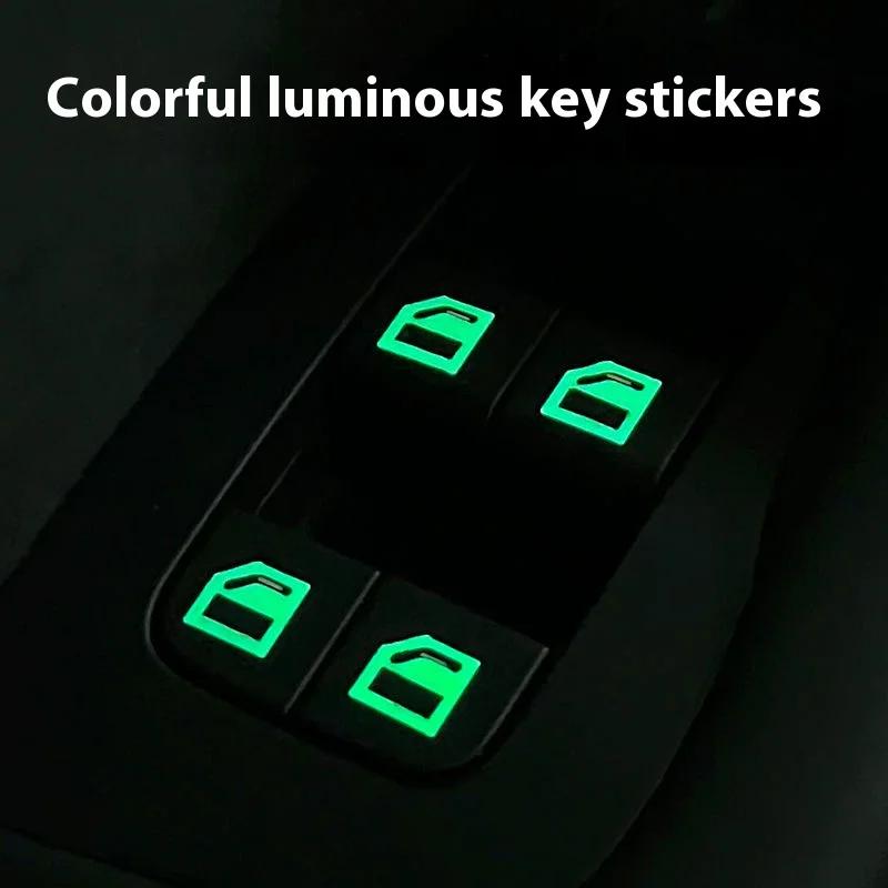 Car Interior Luminous Button Stickers Window Switch Glow