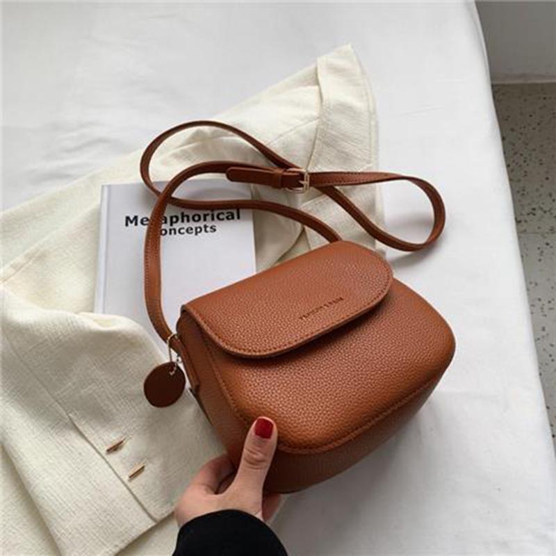 Ladies Solid Shoulder Bags for Women Letter Crossbody Purse Female PU Leather Mini Bags Handbag