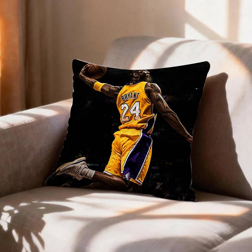 POP Basketball Player LLeBron James Pillow Case Pattern Printed Pillowcase For Living Room Sofa Cushion Cover