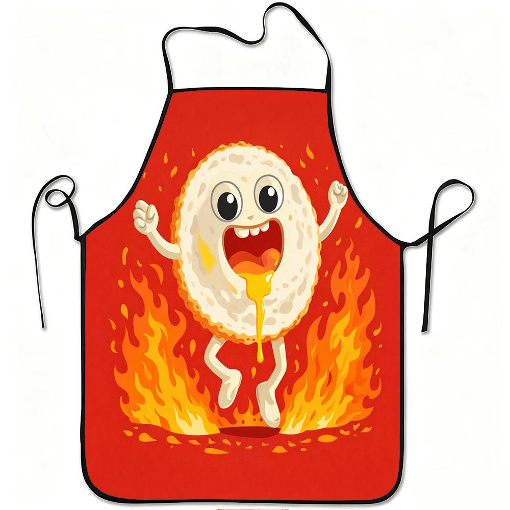 1pc Spicy Melting Cookie Funny Print Apron, Durable And Easy to Clean, Adjustable Waistband, Polyester Material, for Kitchen Cooking, Gardening, Orcha