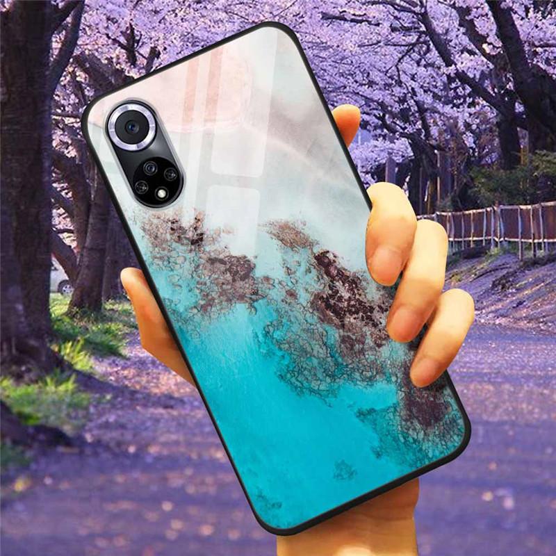 Чехол для Honor 50 Pro Закаленное Стекло Звездный Мрамор Жесткая Задняя Крышка для Телефона Huawei Honor 50 Чехлы Honor50 Защитные
