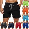 Men's Summer Solid Color Quick-Drying Seaside Vacation Sports Shorts With Mesh Drawstring Swimming Trunks