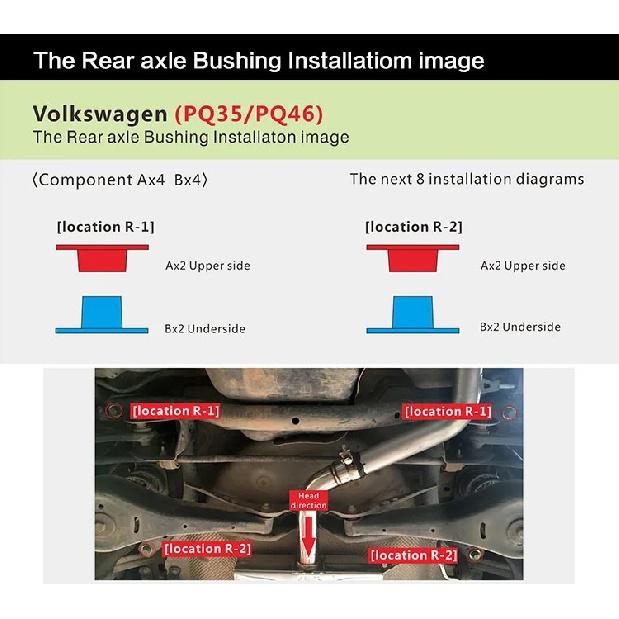 7075-T6Aluminum alloy Subframe Rear Axle Rigid Collar control arm bushing VW-Golf 5/6 Passat Magotan A3/S3 TT PQ35/PQ46
