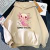 (Толстовка унисекс)Милые игры Solotl Axolotl, толстовки с буквенным принтом для видеоигр, свободные толстовки для женщин, унисекс, с длинными рукавами