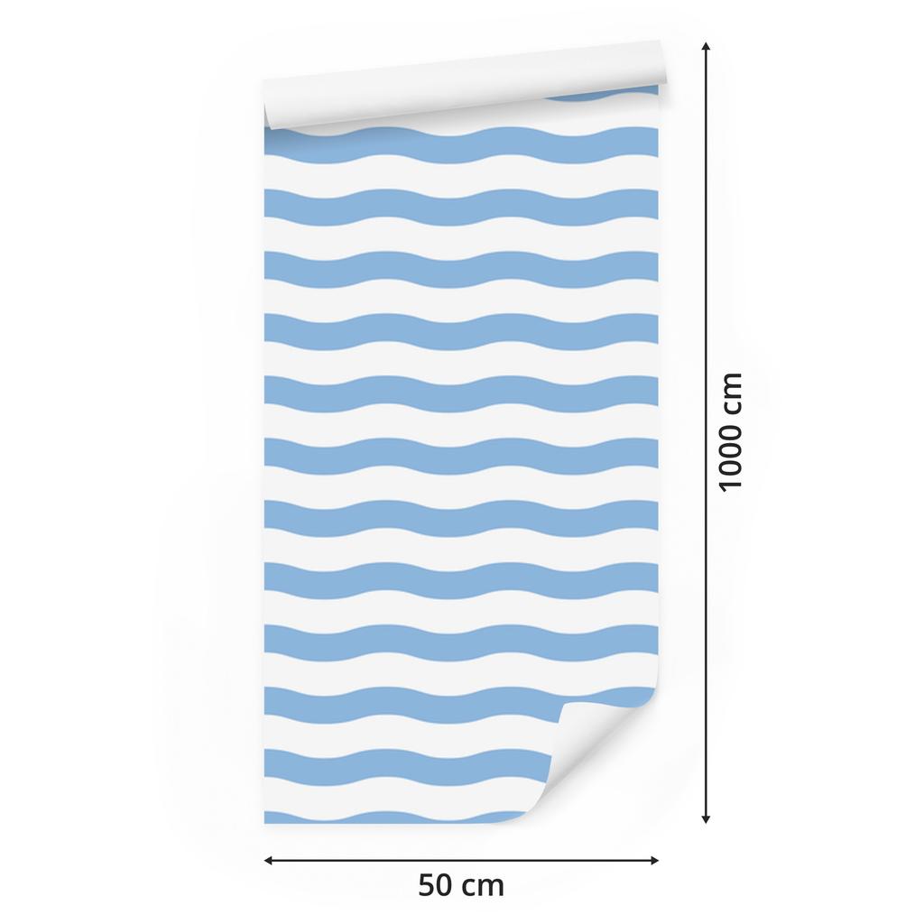 Azure Stripes Wallpaper, Clear Detail for Living Room and Bedroom 50x1000