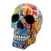 [A2403] - Resin Figurine 'Skull' Multicolored Graffiti Street Art - 195x150x130 Mm