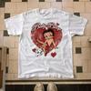 Betty Boop Pink Car Cartoon Print T Shirt Unisex Loose Oversized Harajuku Streetwear Cotton Summer Graphic Mens Tshirts
