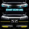 12V Автомобильный дневной ходовой свет DRL с указателем поворота Новая светодиодная декоративная лента для капота автомобиля Динамическая подсветка салона с эффектом сканирования при запуске