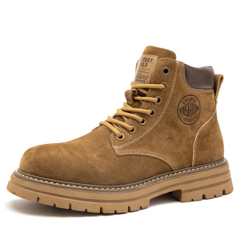 Martin boots men's genuine leather rhubarb boots soft leather high-top American spring and autumn tooling boots