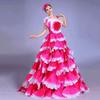 New 180-360 Degree Big Swing Petal Skirt 3 Colors S M L XL Spanish Flamenco Dress Bullfight Petal Dress
