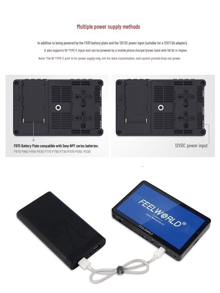 FEELWORLD F5PRO X 5,5" Высокояркостный сенсорный монитор с 3D LUT для беззеркальных камер