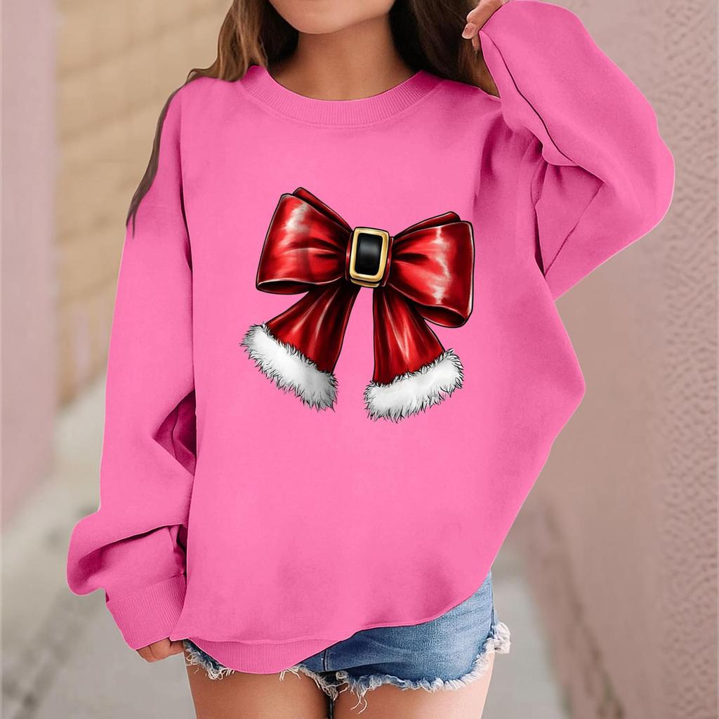 Children's Fashionable Casual Long-sleeved Loose Christmas Print Pullover Sweatshirt