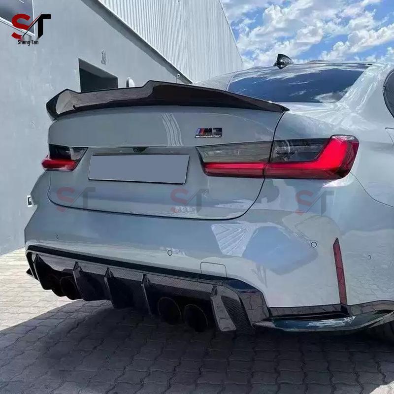 Задний спойлер из углеродного волокна для BMW M3 G80/M4 G82: Диффузор-«утиный хвост» PSM без сверления