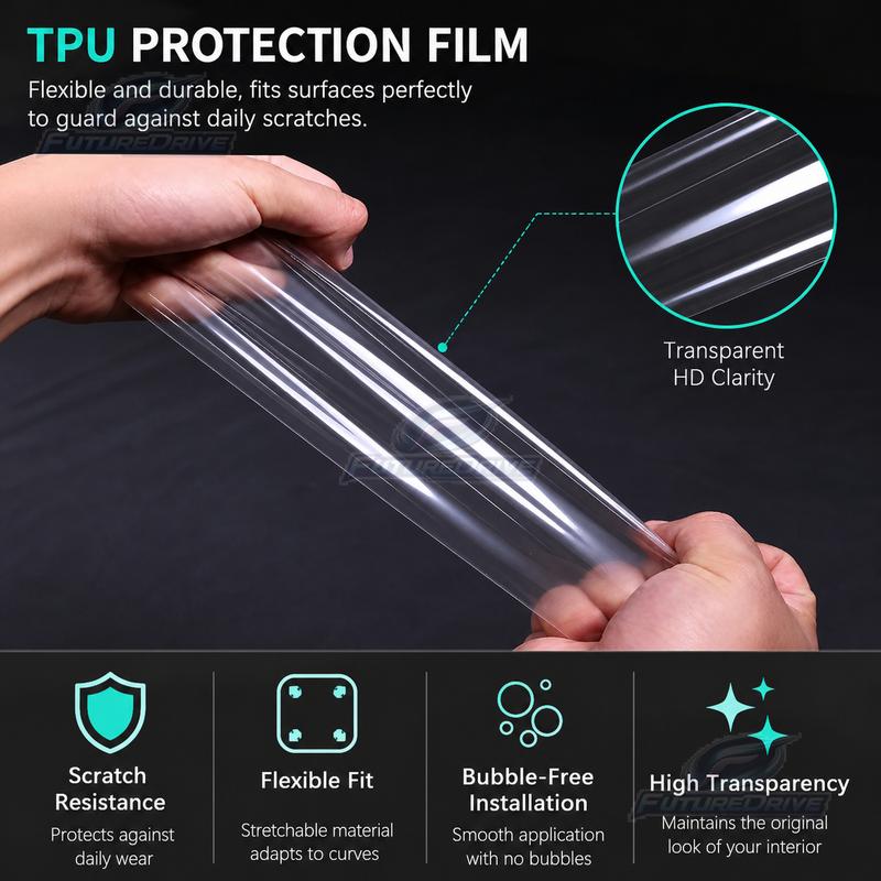 -2025 For Mercedes-Benz EQC Screen Center Console Interior Body Transparent TPU Protective Film Compatible Modification