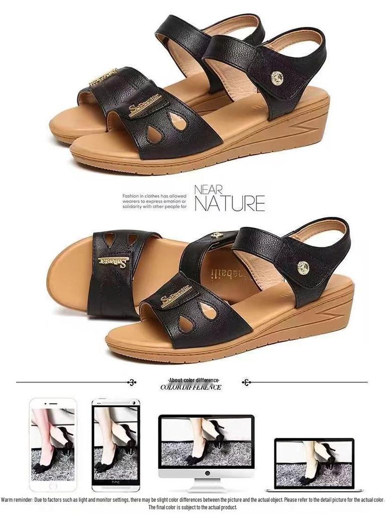 Women's 2025 Versatile Fashion Wedge Sandals: Non-Slip Soft Sole for Summer Style
