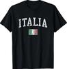 Италия Футболка Винтажная Italia Спортивный Дизайн Итальянский Флаг Футболка
