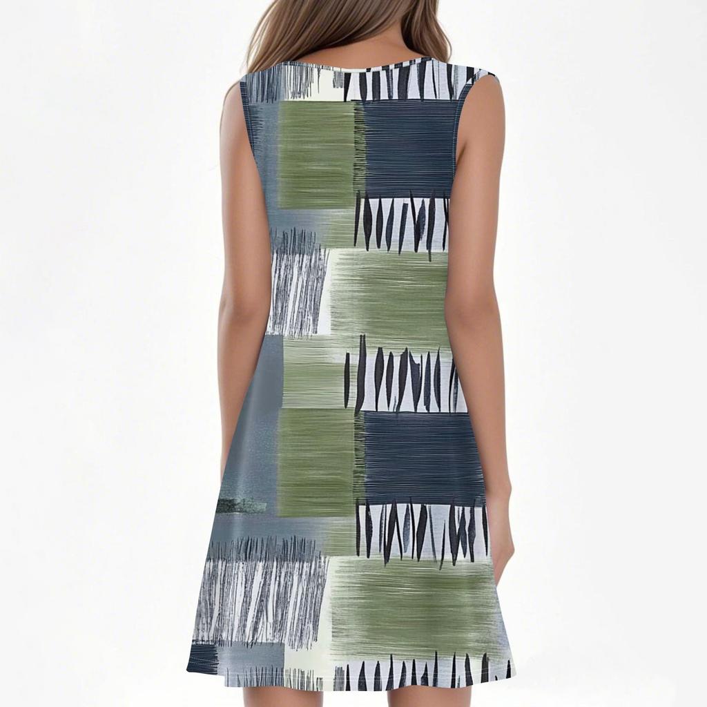 Женские летние платья с круглым вырезом, плиссировкой спереди, без рукавов, карманами, сарафаном, повседневным платьем