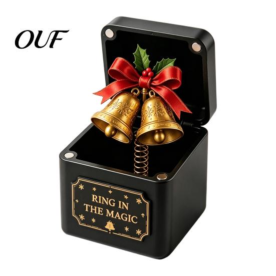 Santa Claus Figurines Christmas Magic Gift Box, Spring-Loaded Pop-Up Holiday 3D Party Favors Snowman Angel Elk Trick Box for Xmas Parties, Home Decor