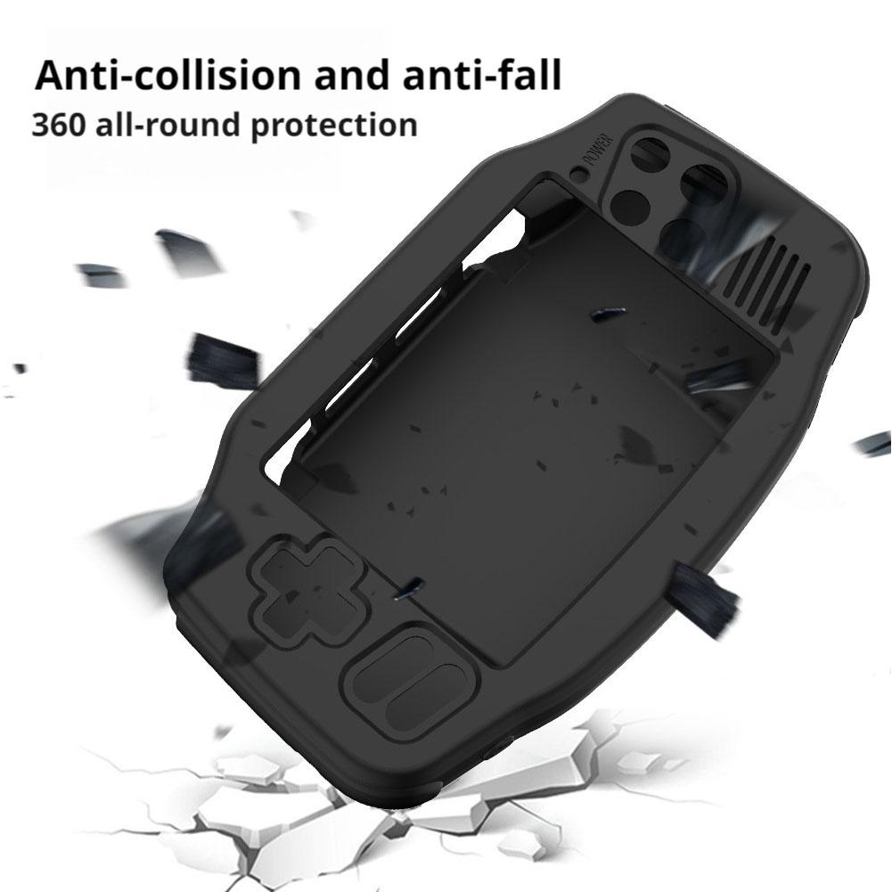 Силиконовый защитный чехол для игровой консоли ANBERNIC RG34XX, защита от падений, простой однотонный защитный рукав со шнурком