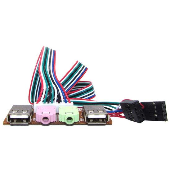 Корпус компьютера ПК 6,8 см, передняя панель с двумя аудиопортами USB, микрофон, разъем для наушников, кабель