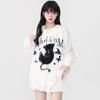 Y2K Вязание женские пуловеры с длинными рукавами осень-зима женские повседневные белые джемперы корейский кот с мультяшным принтом свитер с круглым вырезом