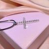 Fashion Women's Necklace Micro Set Zircon Cross Ins Plated 18k Gold Pendant with Box Chain Trend