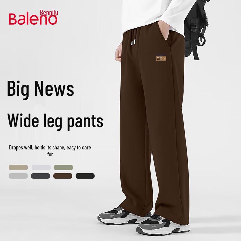 Baleno Men's 2025 Autumn Heavyweight Knit Wide-Leg Pants