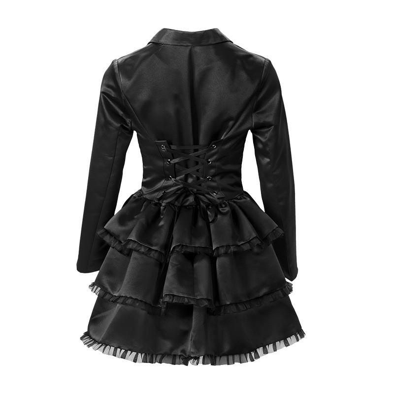 Women's Double-breasted Lace Trim Medieval Renaissance Cos Stage Performance Outfit