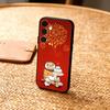 Cartoon F-Fluffy C-Chubby Tiger Phone Case For Samsung  A73,72,71,A52,51,40,41,A22,A32,31,A13, Soft Black Shell
