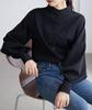 Sueeya Retro Puff Sleeve Long Loose Solid for Everyday and Formal Suitable for Women in Their and Spring and Autumn Size Women's Shirt, Sleeve,