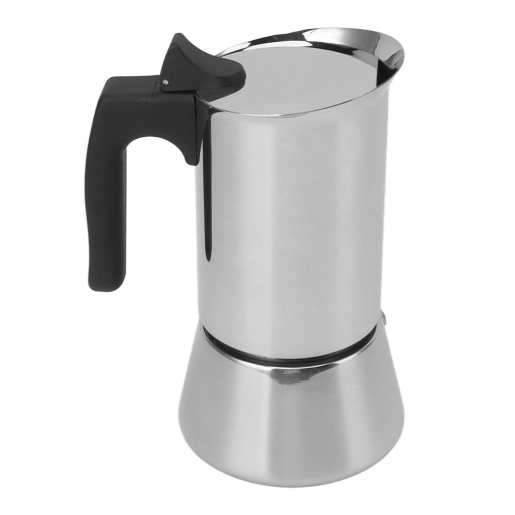 Кофеварка Moka Pot объемом 300 мл из пищевой нержавеющей стали, безопасная для установки на плиту с изолированной ручкой