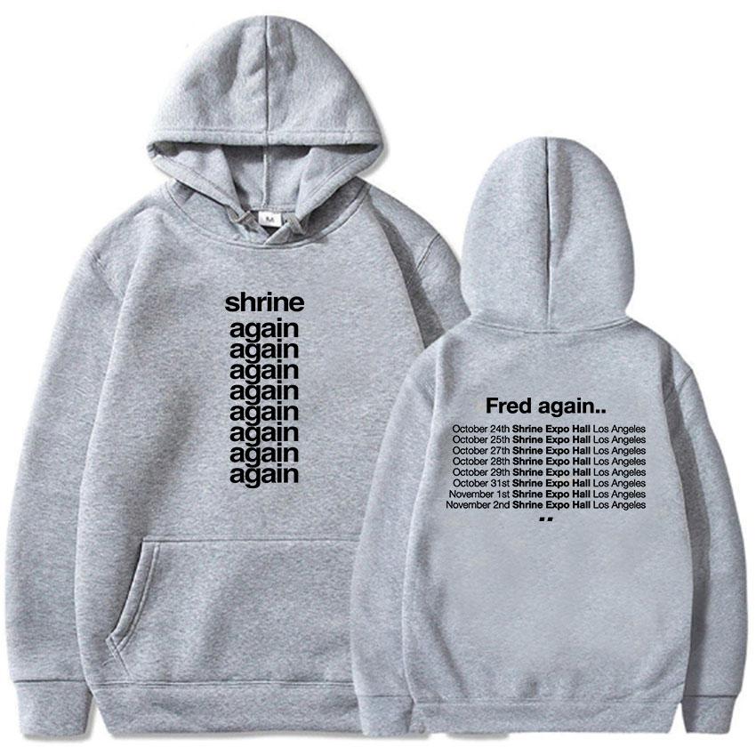 Храм Fred Again Десять дней Толстовки Мужские Женские Толстовки с капюшоном Графическая одежда Тяжелый Ментальный Модный Стиль Толстовка