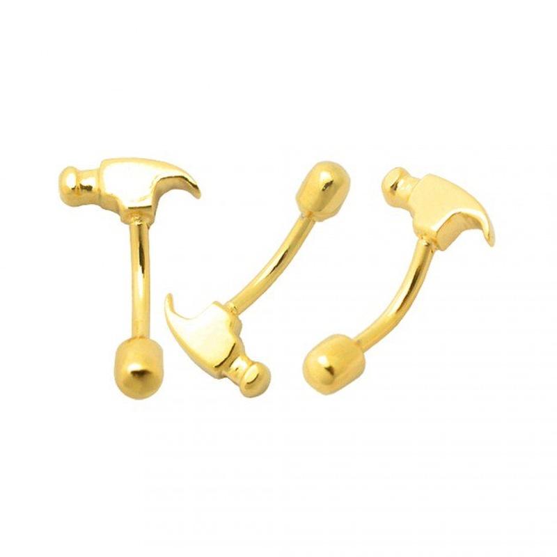 KODY PIERCING Пирсинг бровей молотком из 18-каратного золота с шариком - качественный пирсинг